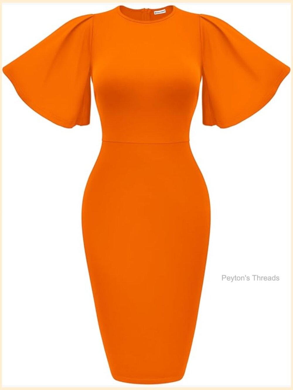 Bodycon Ruffle Flared Short Sleeveless Pencil Midi Dress - Picture 1 of 7